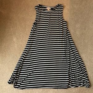 Loft black and white stripe dress